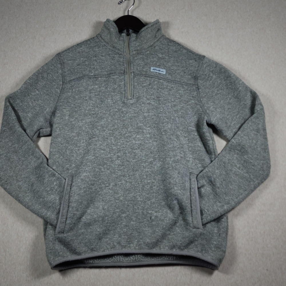 Eddie Bauer Sherpa Lined Fleece Pullover Size M Heathered Grey Gorpcore Outdoor